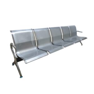 5 Seater - Silver Steel Waiting Area Bench
